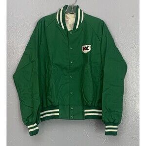 Vintage Admiral Sportswear Bomber Jacket Men's Large Green NK Seeds Logo Patch
